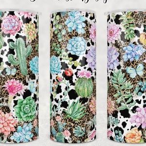 Beautiful Succulents Plants 20oz Straight Tumbler with a Straw included